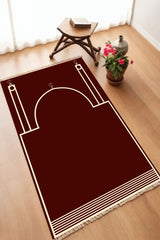 Dekoratif Dijital Baskılı Siyah Kaymaz Taban Seccade Namazlık 70 x 110