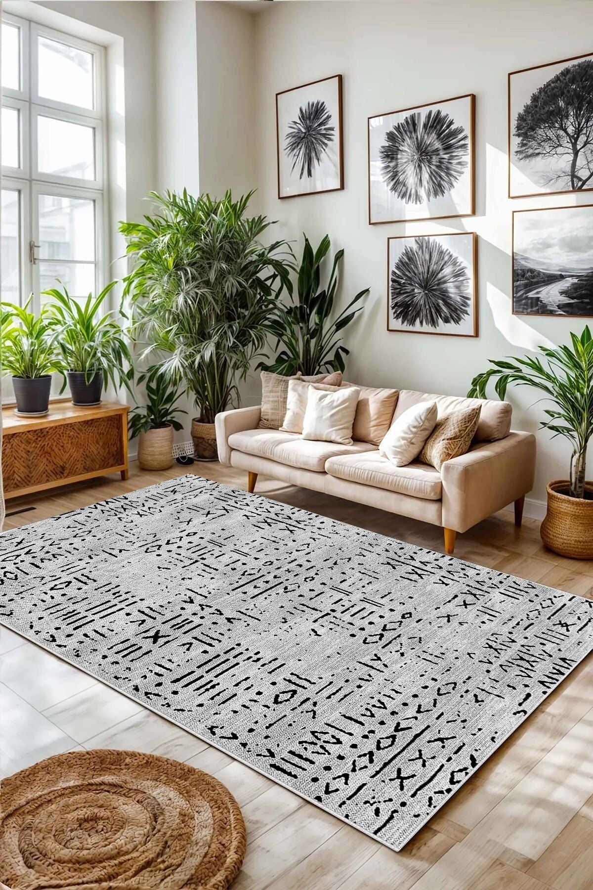 Eco Touch Süngersiz Konspet Tasarım Dijital Baskılı  Salon Halısı Mutfak Halısı