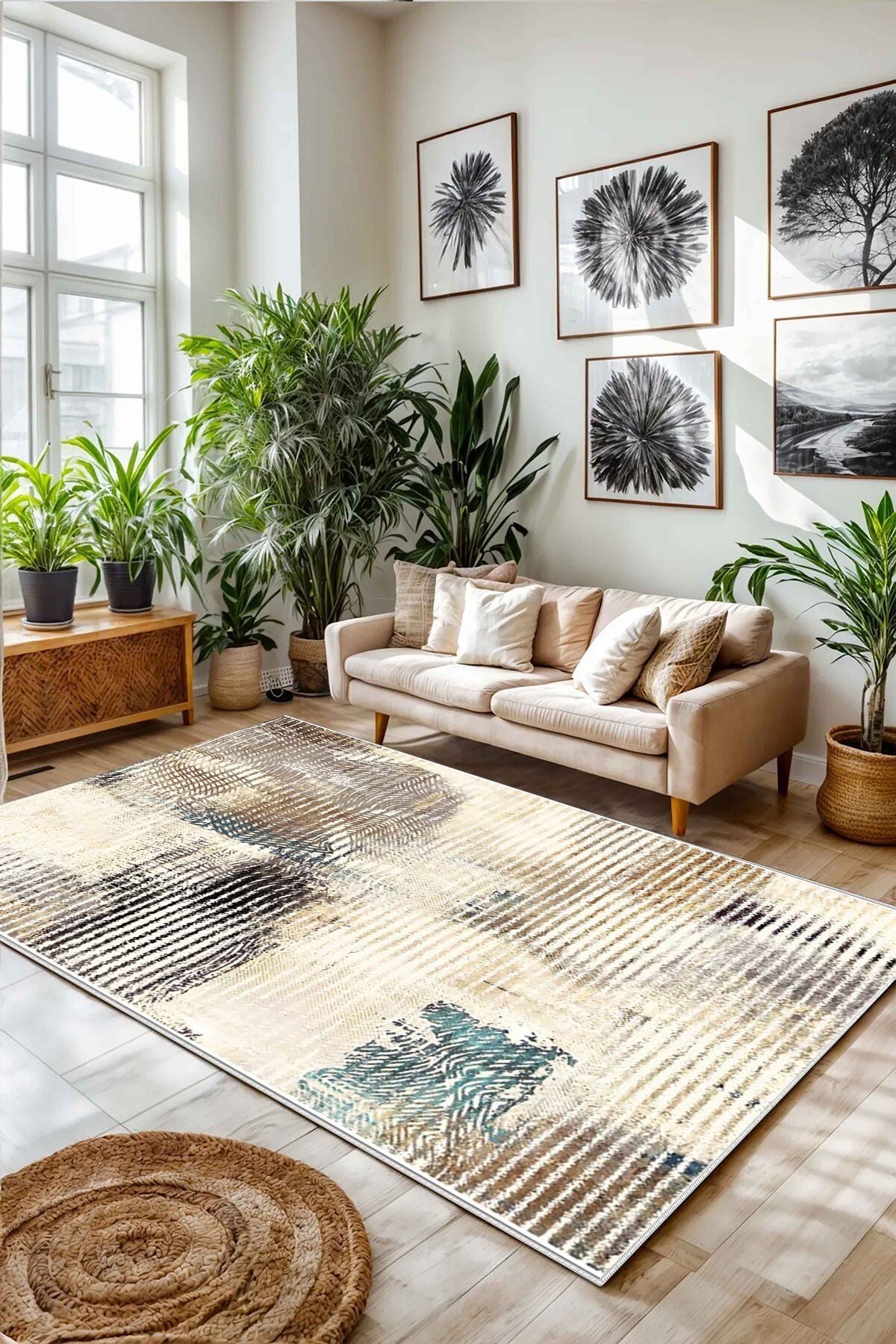 Eco Touch Süngersiz Konspet Tasarım Dijital Baskılı  Salon Halısı Mutfak Halısı