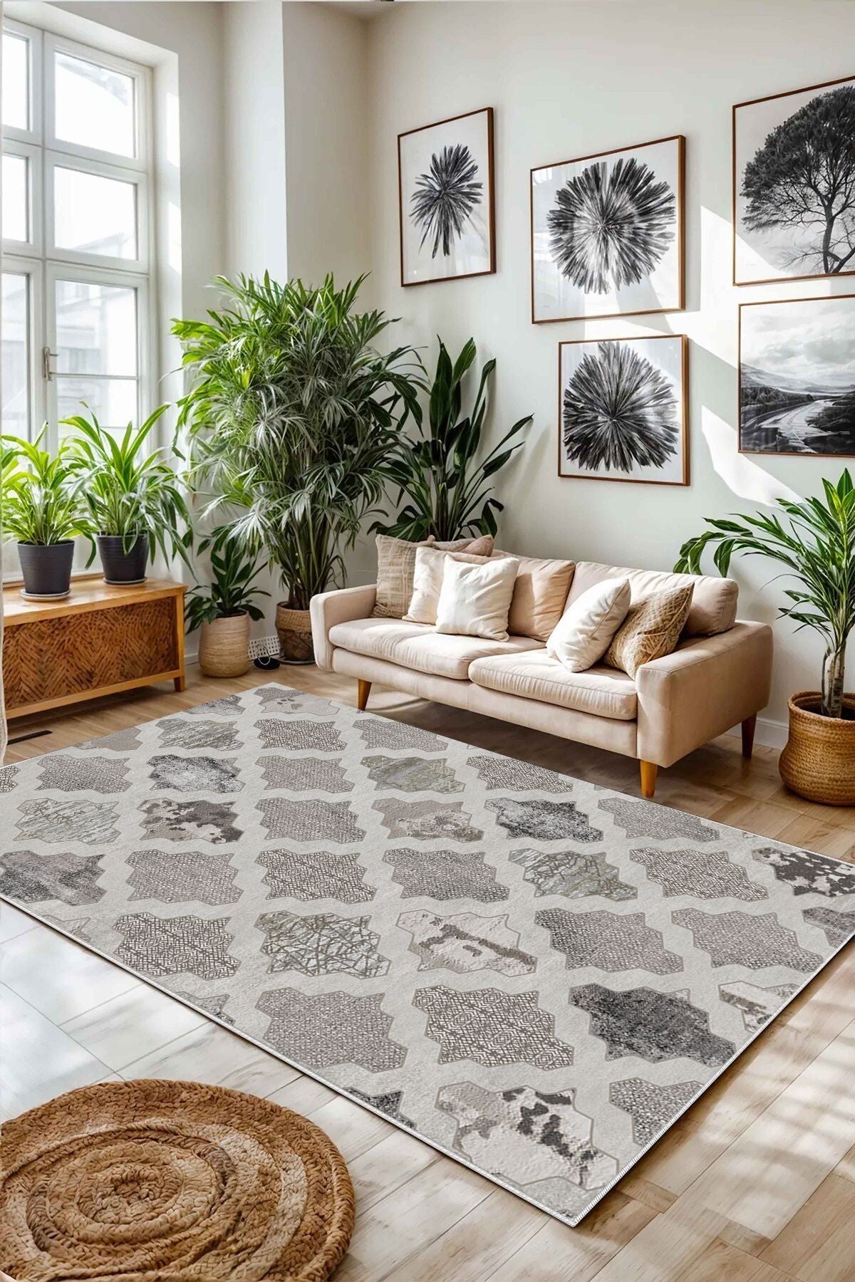 Eco Touch Süngersiz Konspet Tasarım Dijital Baskılı  Salon Halısı Mutfak Halısı