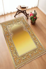 Dekoratif Dijital Baskılı Siyah Kaymaz Taban Seccade Namazlık 70 x 110