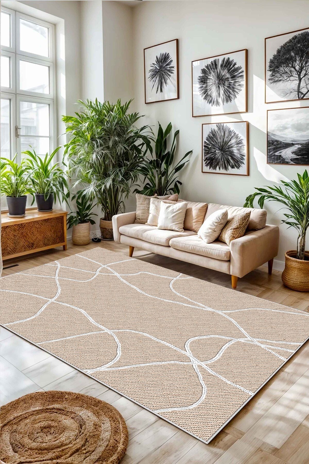 Eco Touch Süngersiz Konspet Tasarım Dijital Baskılı  Salon Halısı Mutfak Halısı