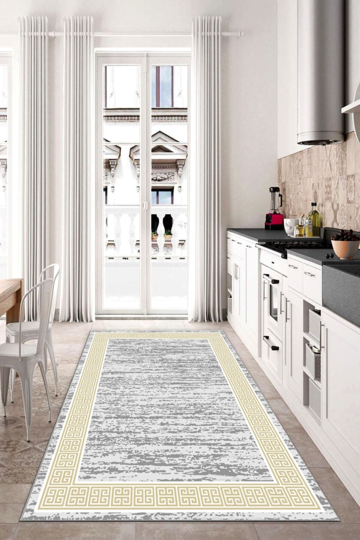 Dijital Baskı Kaymaz Tabanlı Yıkanabilir Salon Halısı Mutfak Halısı Koridor Halısı