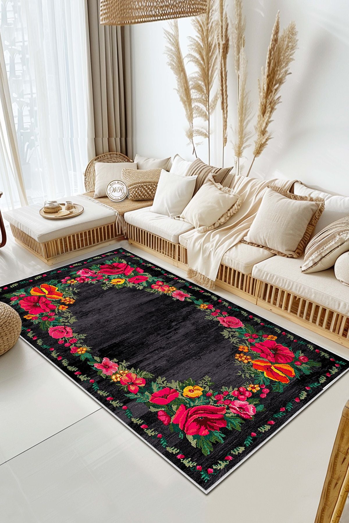Eco Touch Süngersiz Konspet Tasarım Dijital Baskılı  Salon Halısı Mutfak Halısı