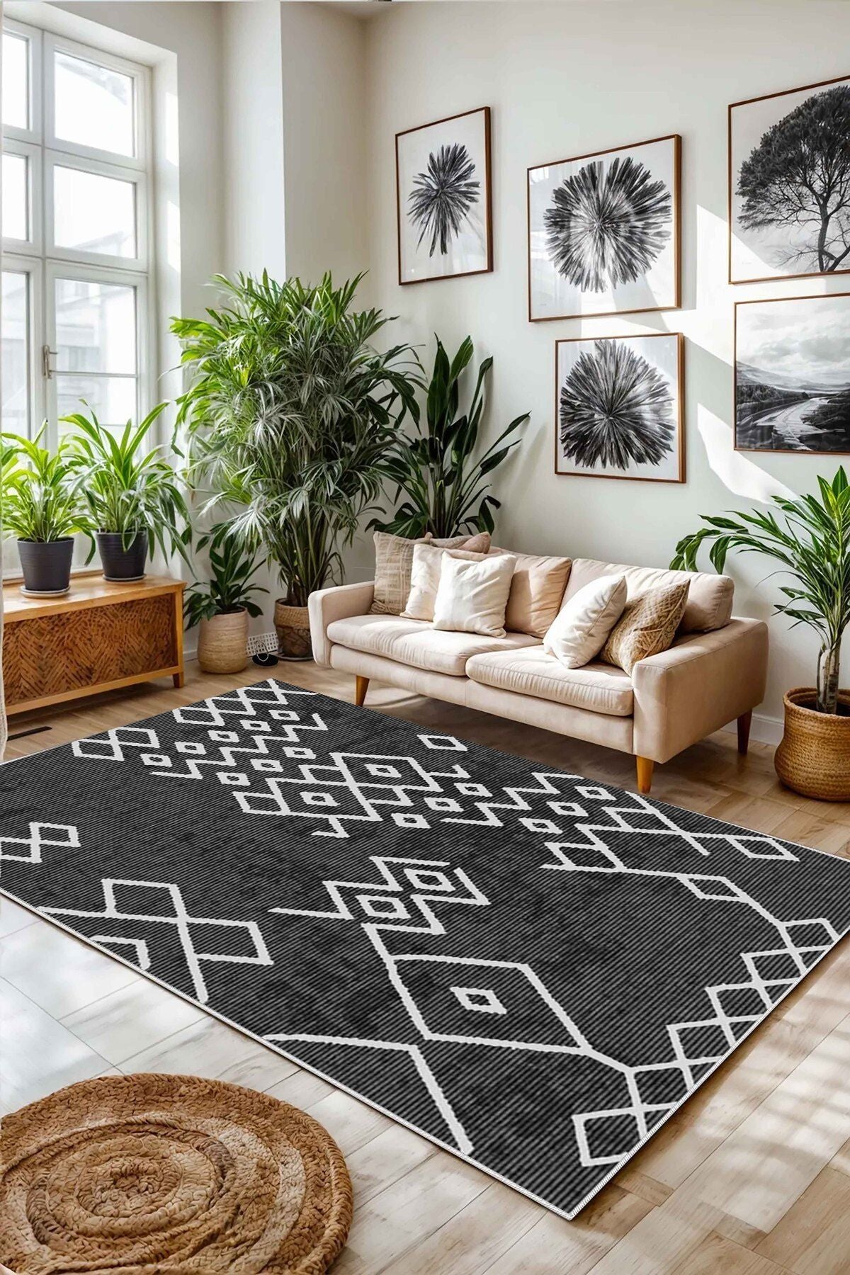 Eco Touch Süngersiz Konspet Tasarım Dijital Baskılı  Salon Halısı Mutfak Halısı