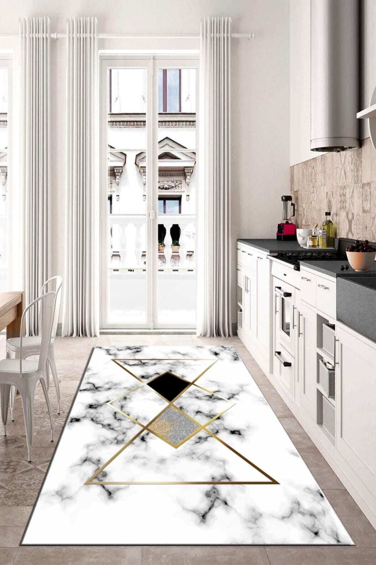Dijital Baskı Kaymaz Tabanlı Yıkanabilir Salon Halısı Mutfak Halısı Koridor Halısı