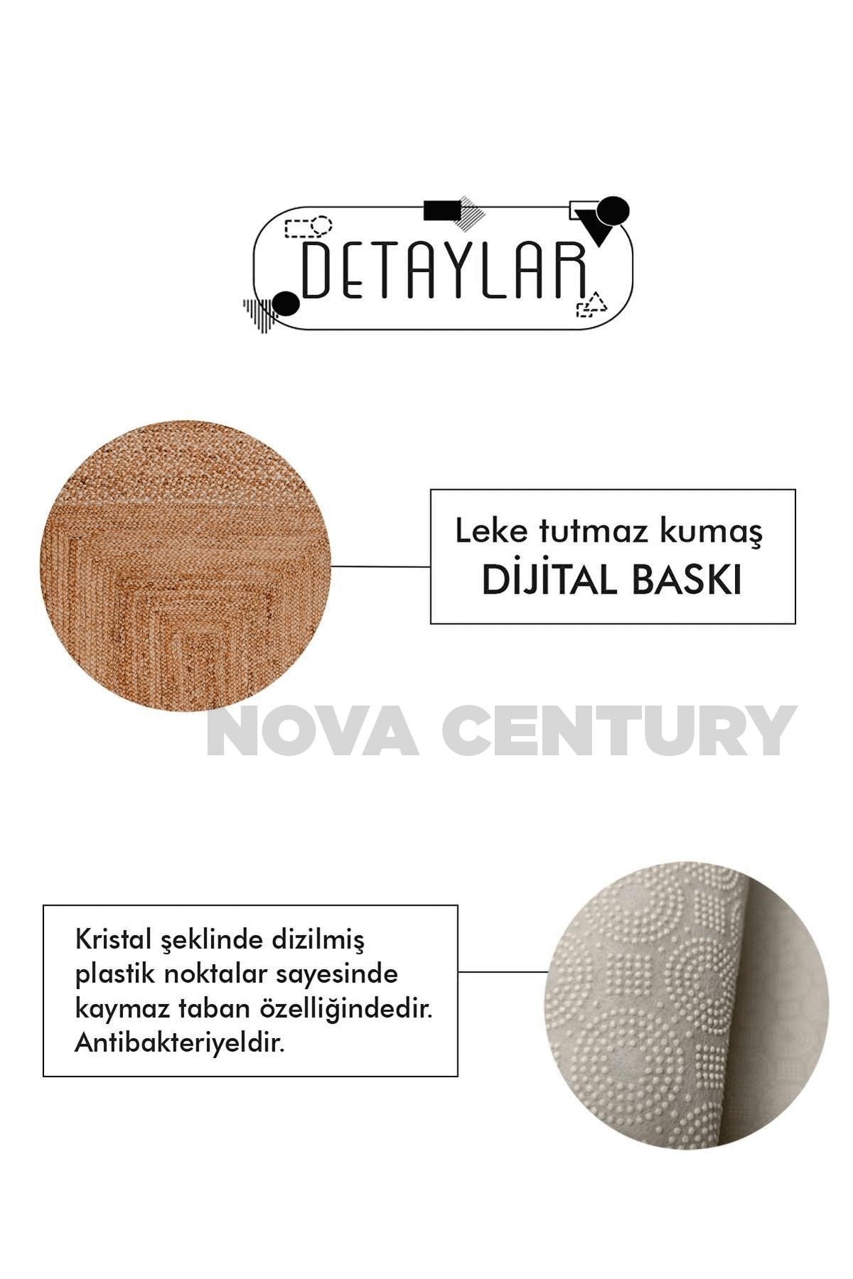 Bambu Collection Dokuma Taban Kaydırmaz Salon-Yatak Odası Koridor Antre Mutfak Modern Halı