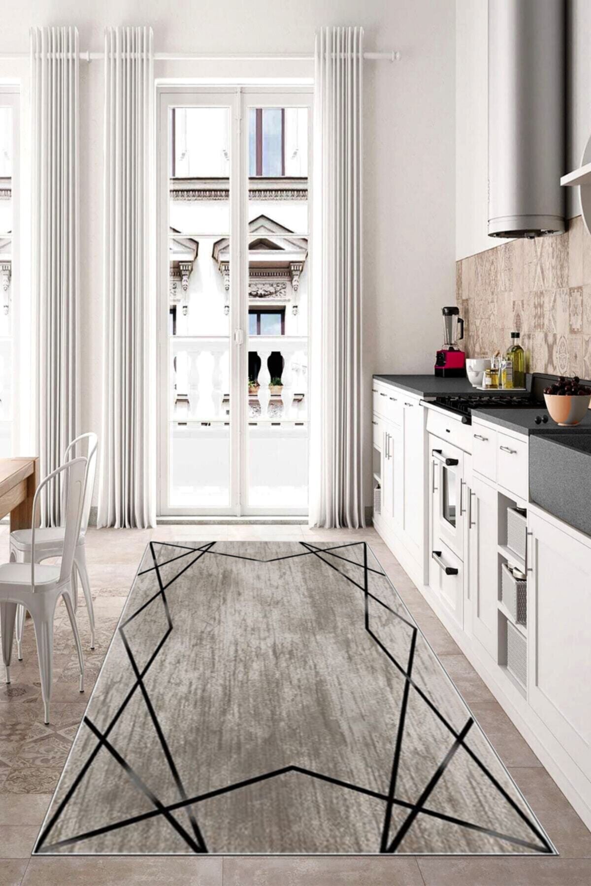 Dijital Baskı Kaymaz Tabanlı Yıkanabilir Salon Halısı Mutfak Halısı Koridor Halısı