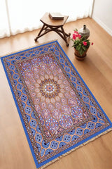 Dekoratif Dijital Baskılı Siyah Kaymaz Taban Seccade Namazlık 70 x 110