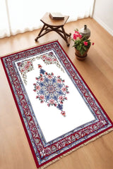Dekoratif Dijital Baskılı Siyah Kaymaz Taban Seccade Namazlık 70 x 110