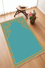 Dekoratif Dijital Baskılı Siyah Kaymaz Taban Seccade Namazlık 70 x 110