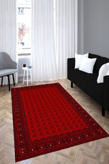Afgan Premium Desenli Saçaklı Salon Halısı Şönil Pamuk-polyester Halı