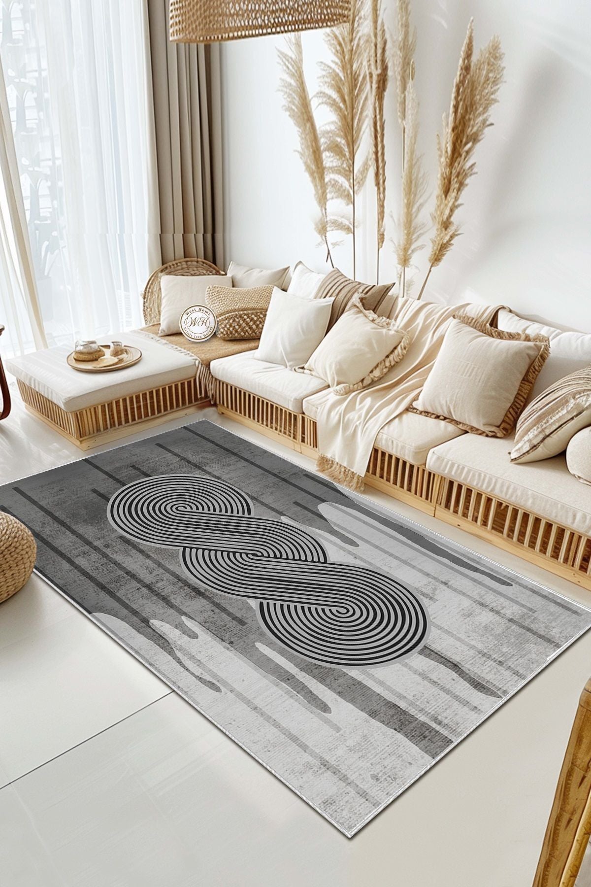 Eco Touch Süngersiz Konspet Tasarım Dijital Baskılı  Salon Halısı Mutfak Halısı