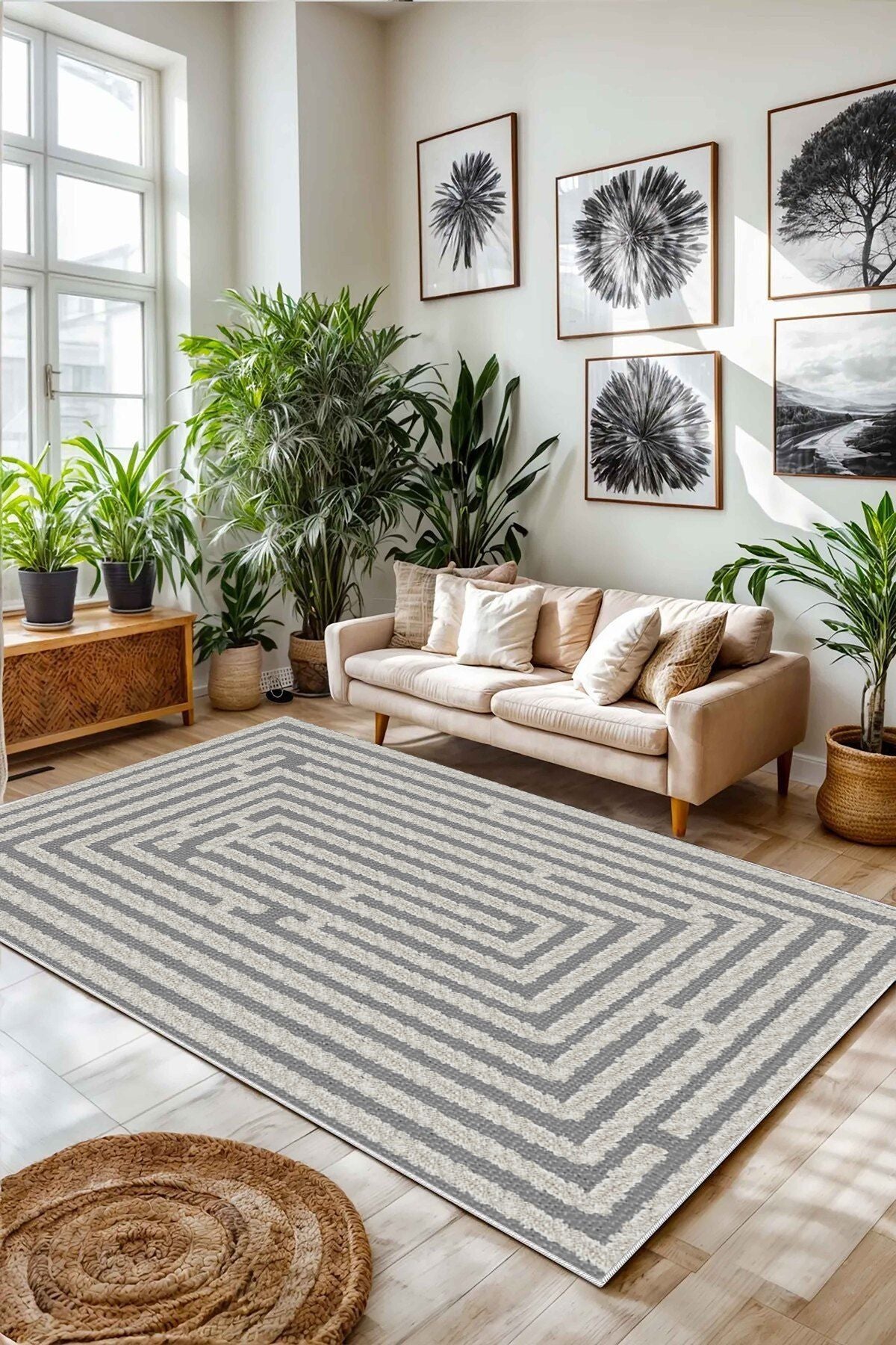 Eco Touch Süngersiz Konspet Tasarım Dijital Baskılı  Salon Halısı Mutfak Halısı