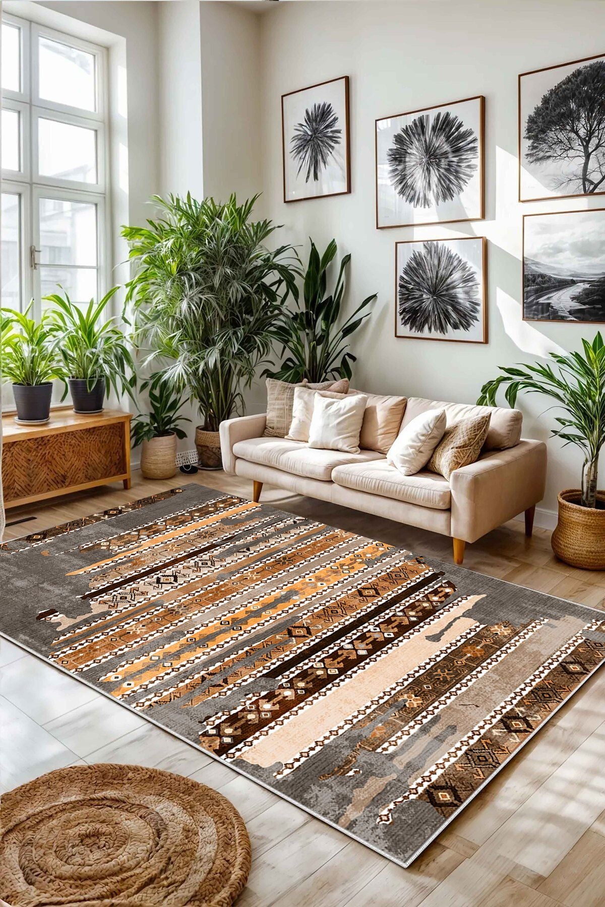 Eco Touch Süngersiz Konspet Tasarım Dijital Baskılı  Salon Halısı Mutfak Halısı