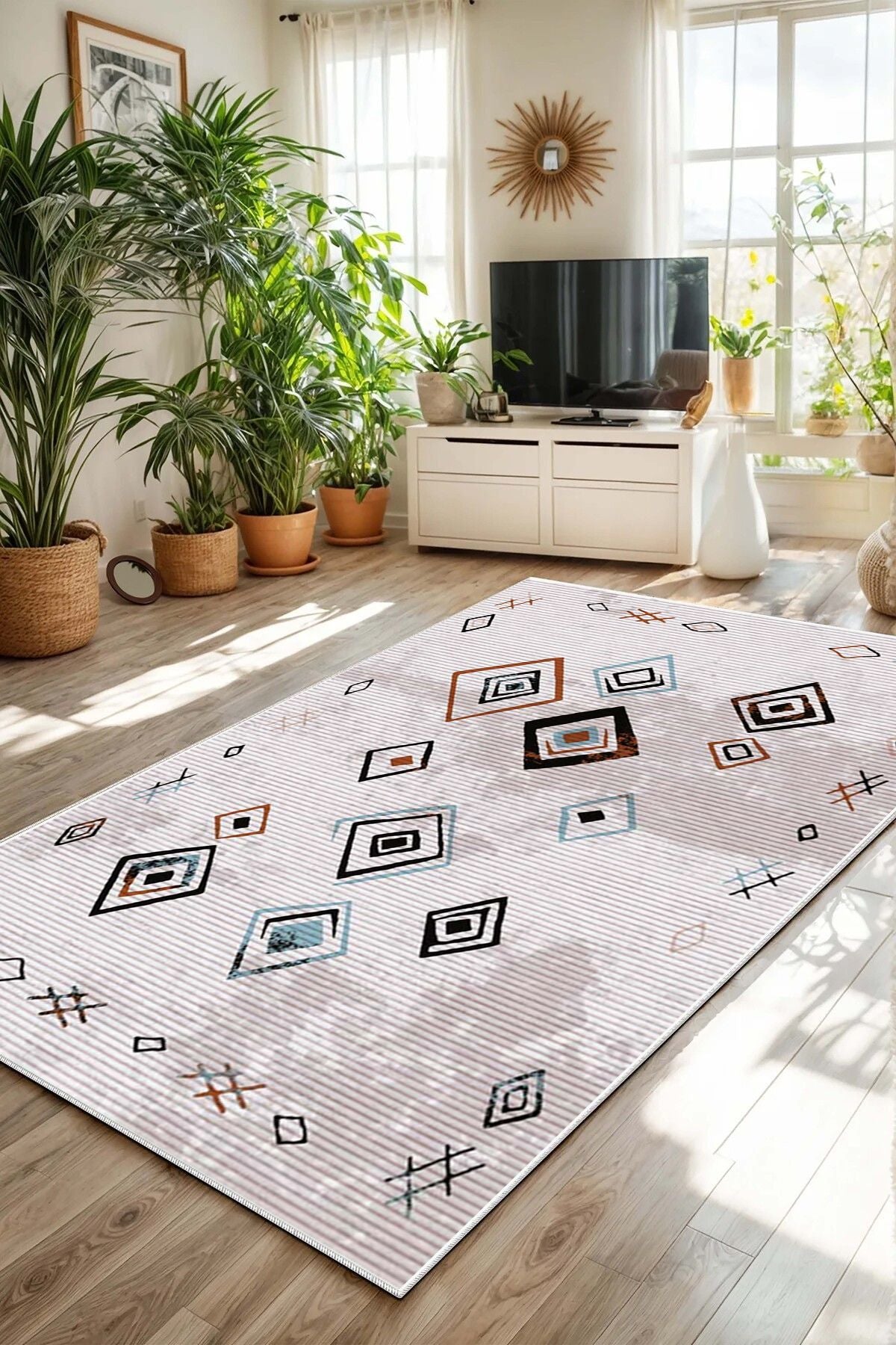 Eco Touch Süngersiz Konspet Tasarım Dijital Baskılı  Salon Halısı Mutfak Halısı