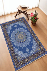 Dekoratif Dijital Baskılı Siyah Kaymaz Taban Seccade Namazlık 70 x 110