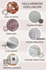 Yıkanabilir Kaymaz Renkli Dekoratif Modern Tasarım Banyo Paspası Seti