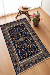 Dekoratif Dijital Baskılı Siyah Kaymaz Taban Seccade Namazlık 70 x 110