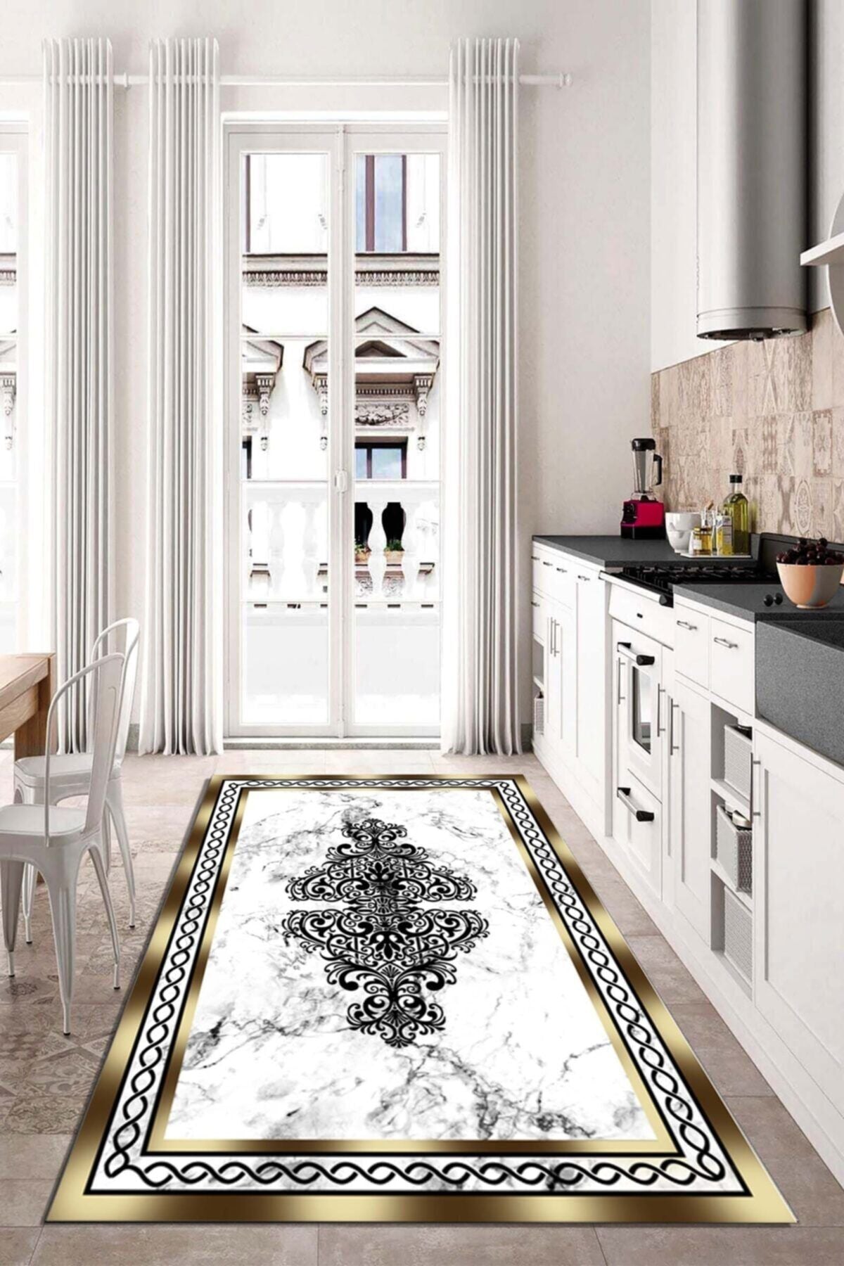 Dijital Baskı Kaymaz Tabanlı Yıkanabilir Salon Halısı Mutfak Halısı Koridor Halısı