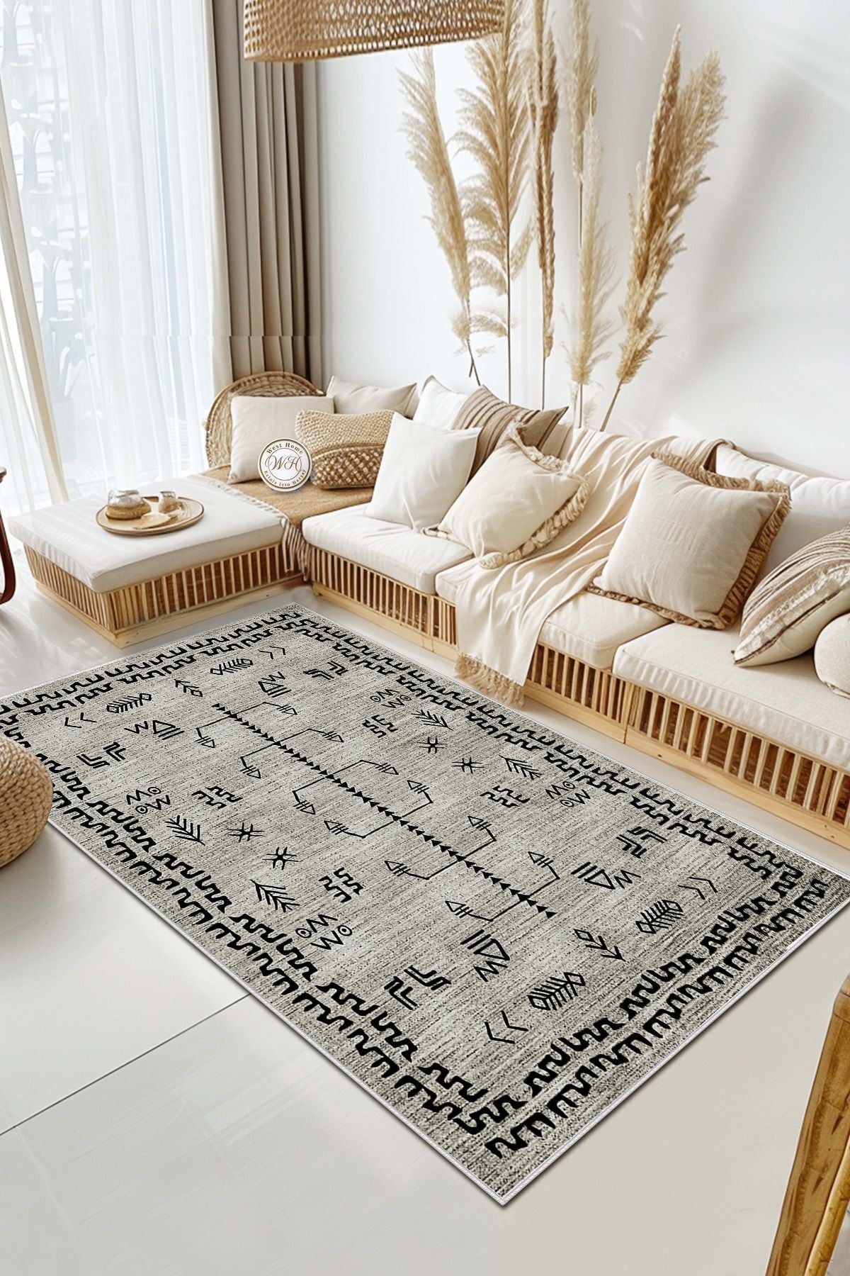 Eco Touch Süngersiz Konspet Tasarım Dijital Baskılı  Salon Halısı Mutfak Halısı