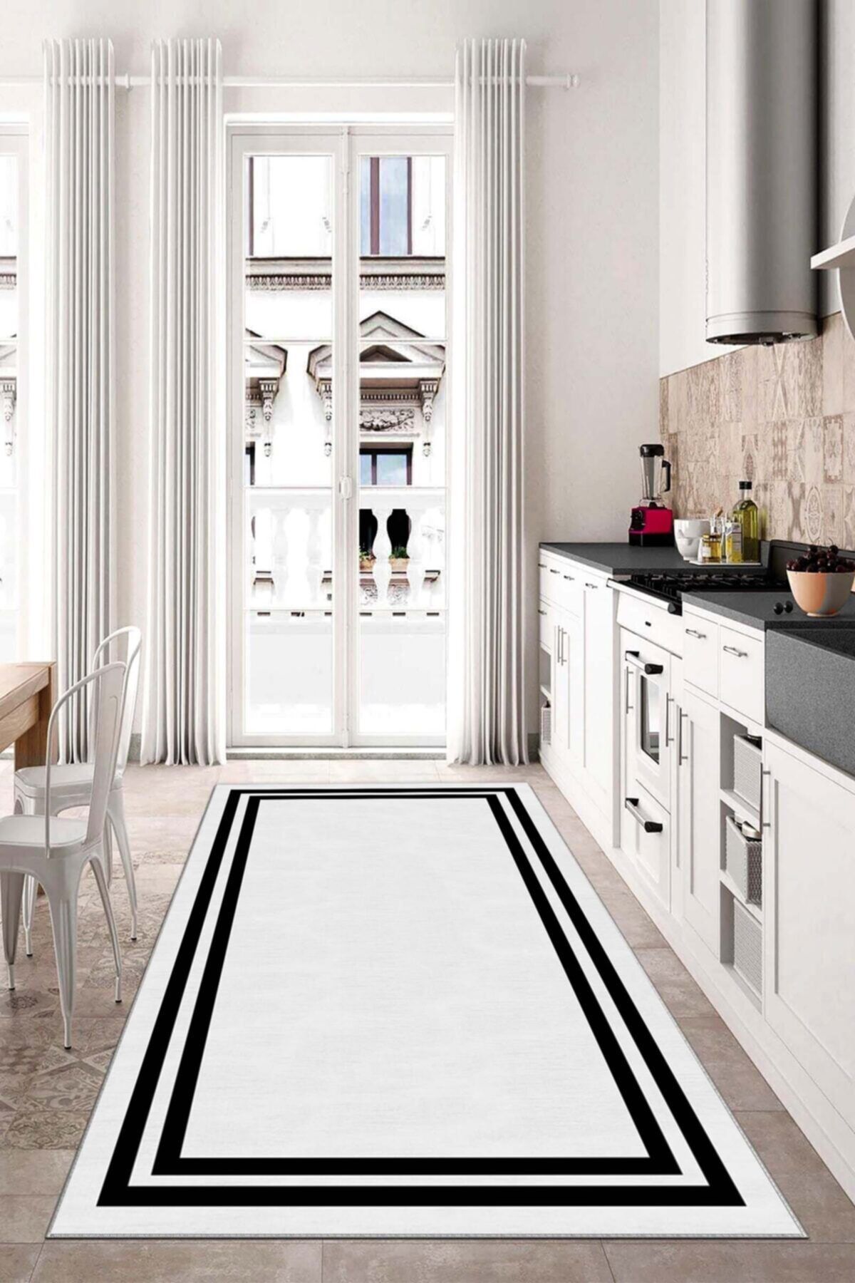 Dijital Baskı Kaymaz Tabanlı Yıkanabilir Salon Halısı Mutfak Halısı Koridor Halısı