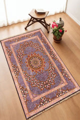 Dekoratif Dijital Baskılı Siyah Kaymaz Taban Seccade Namazlık 70 x 110