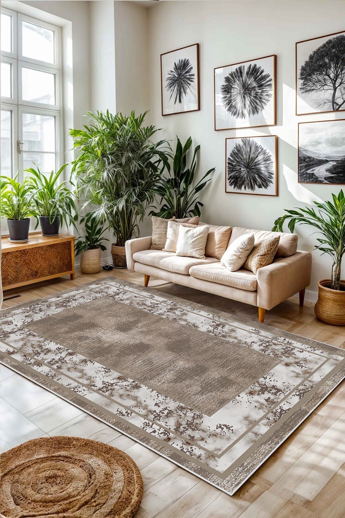 Eco Touch Süngersiz Konspet Tasarım Dijital Baskılı  Salon Halısı Mutfak Halısı