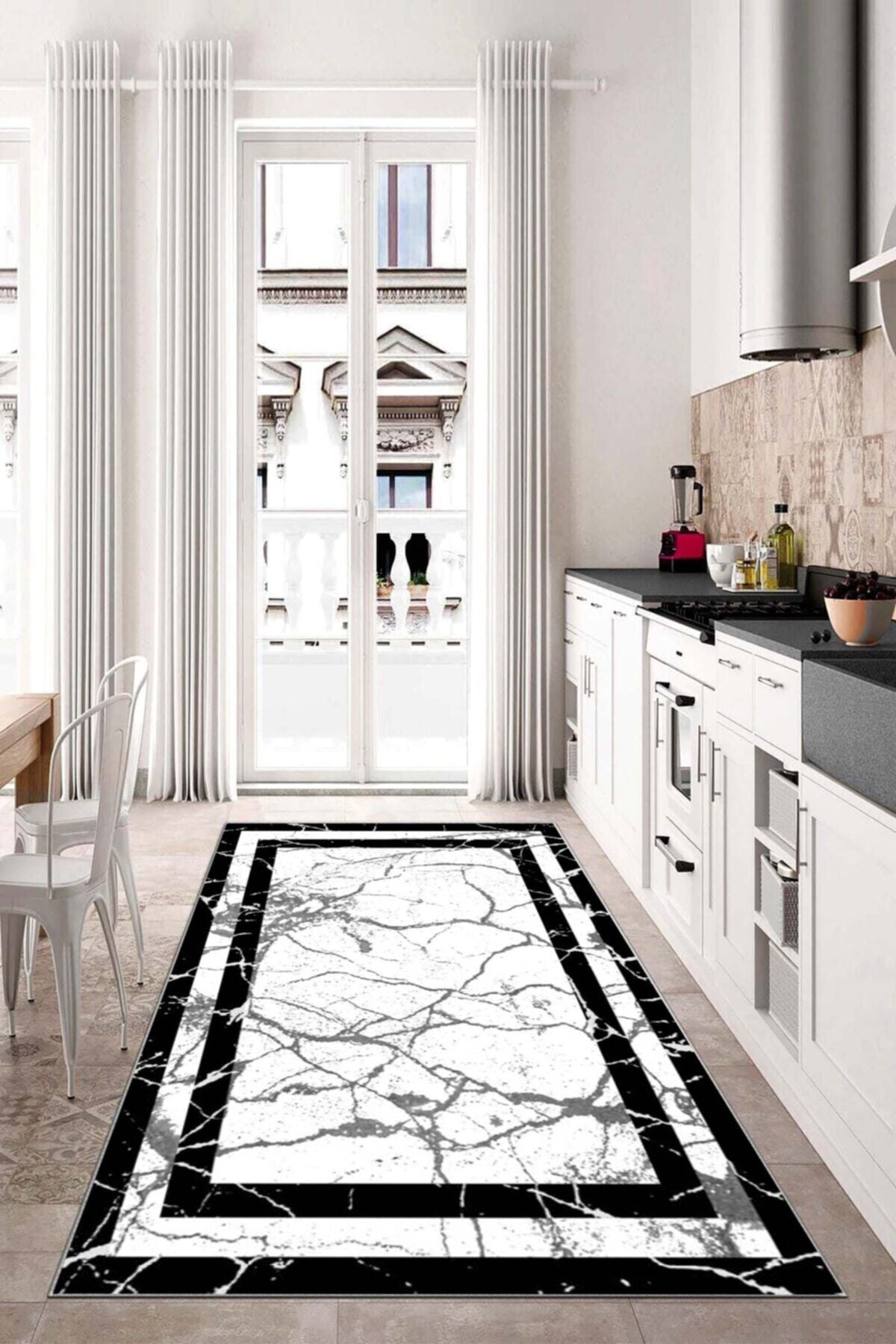 Dijital Baskı Kaymaz Tabanlı Yıkanabilir Salon Halısı Mutfak Halısı Koridor Halısı