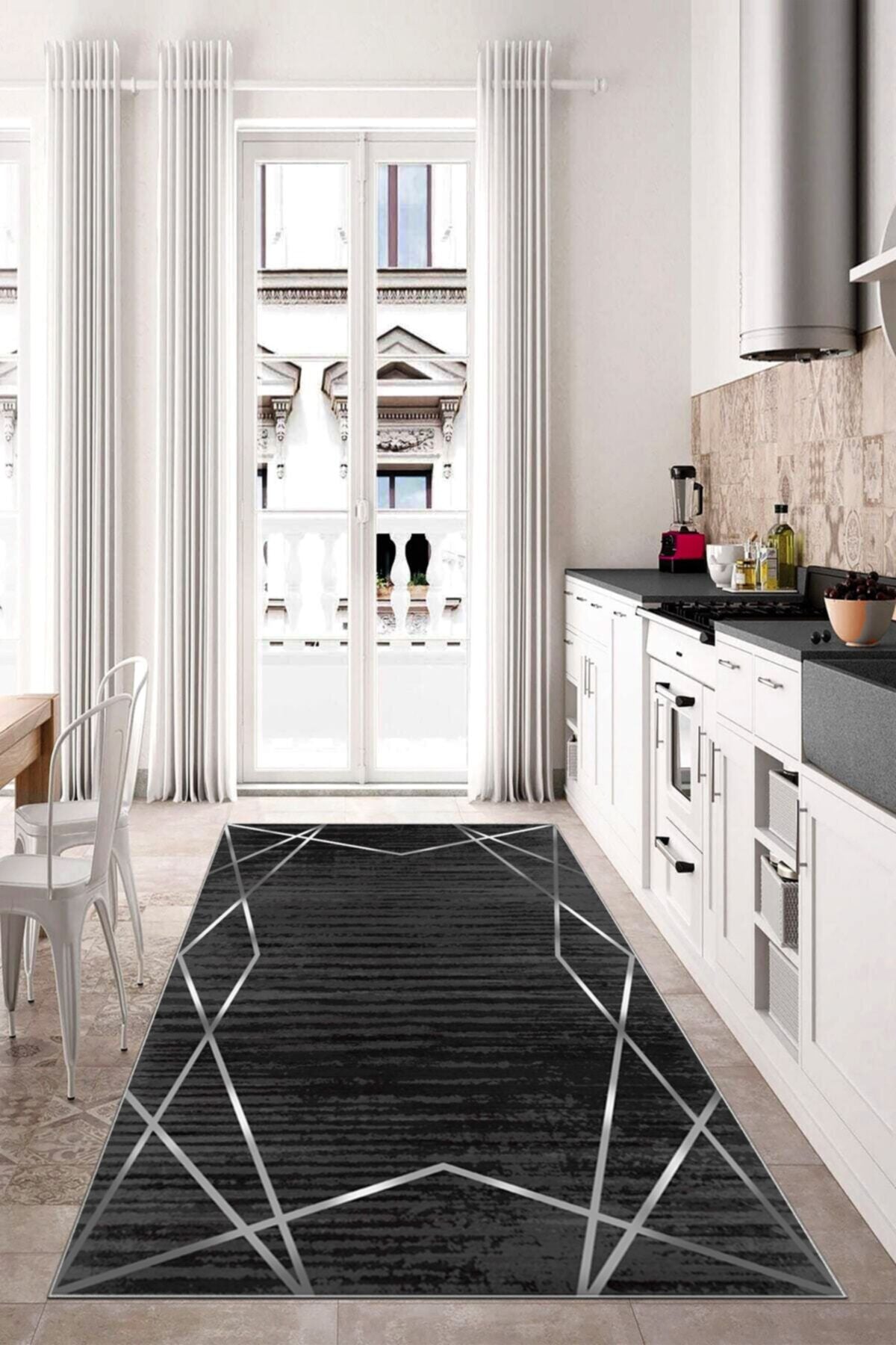 Dijital Baskı Kaymaz Tabanlı Yıkanabilir Salon Halısı Mutfak Halısı Koridor Halısı