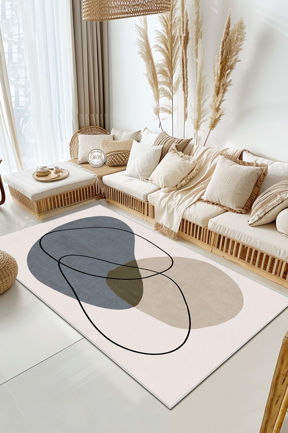 Eco Touch Süngersiz Konspet Tasarım Dijital Baskılı  Salon Halısı Mutfak Halısı