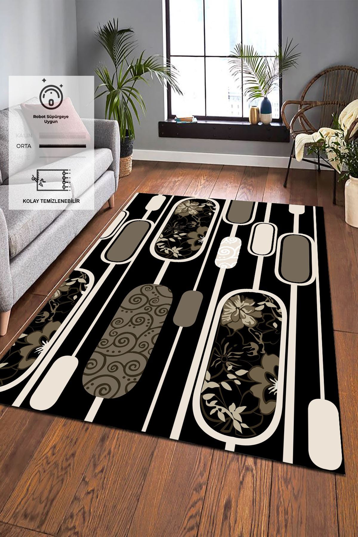 Dijital Baskı Kaymaz Tabanlı Yıkanabilir Salon Halısı Mutfak Halısı Koridor Halısı