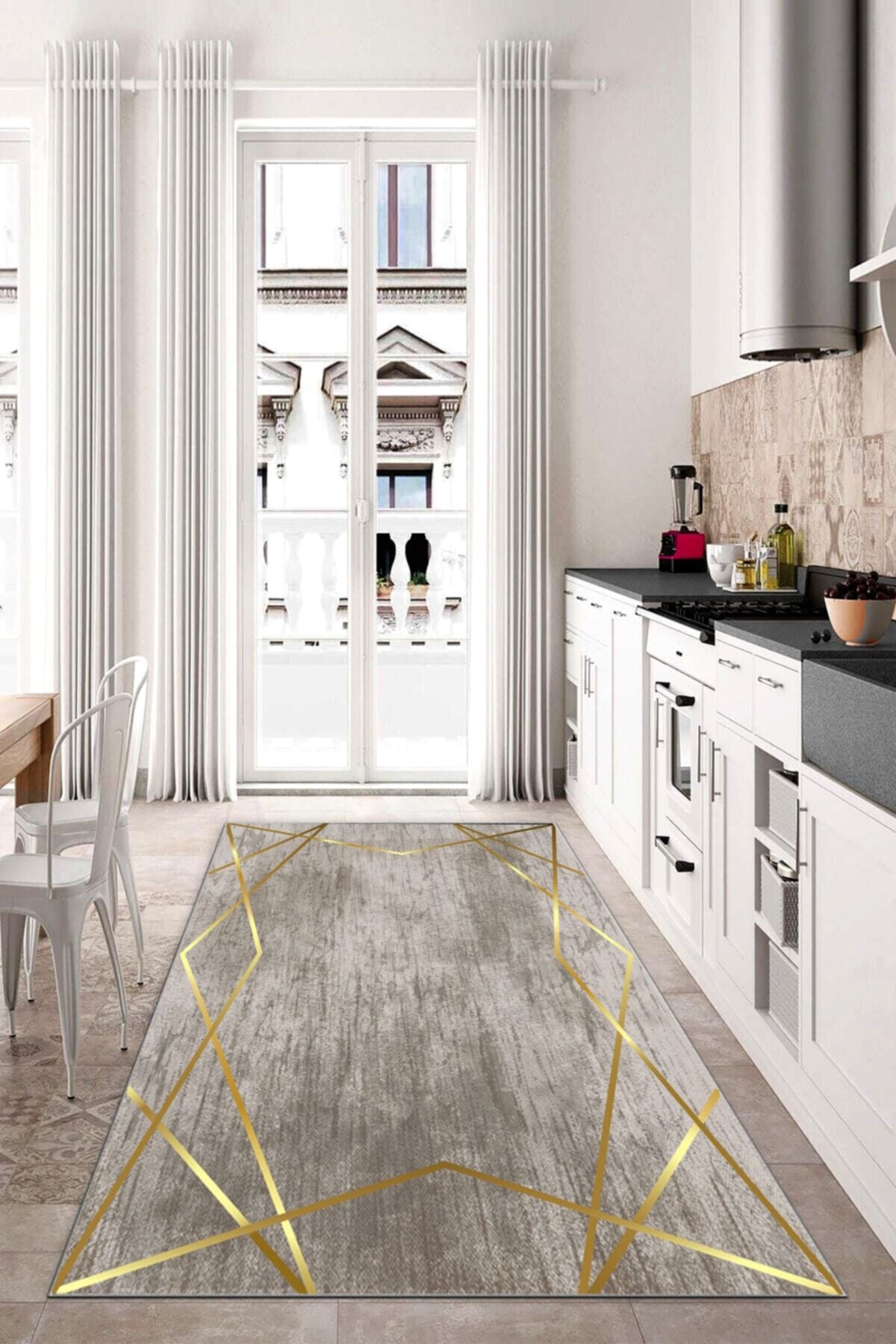 Dijital Baskı Kaymaz Tabanlı Yıkanabilir Salon Halısı Mutfak Halısı Koridor Halısı