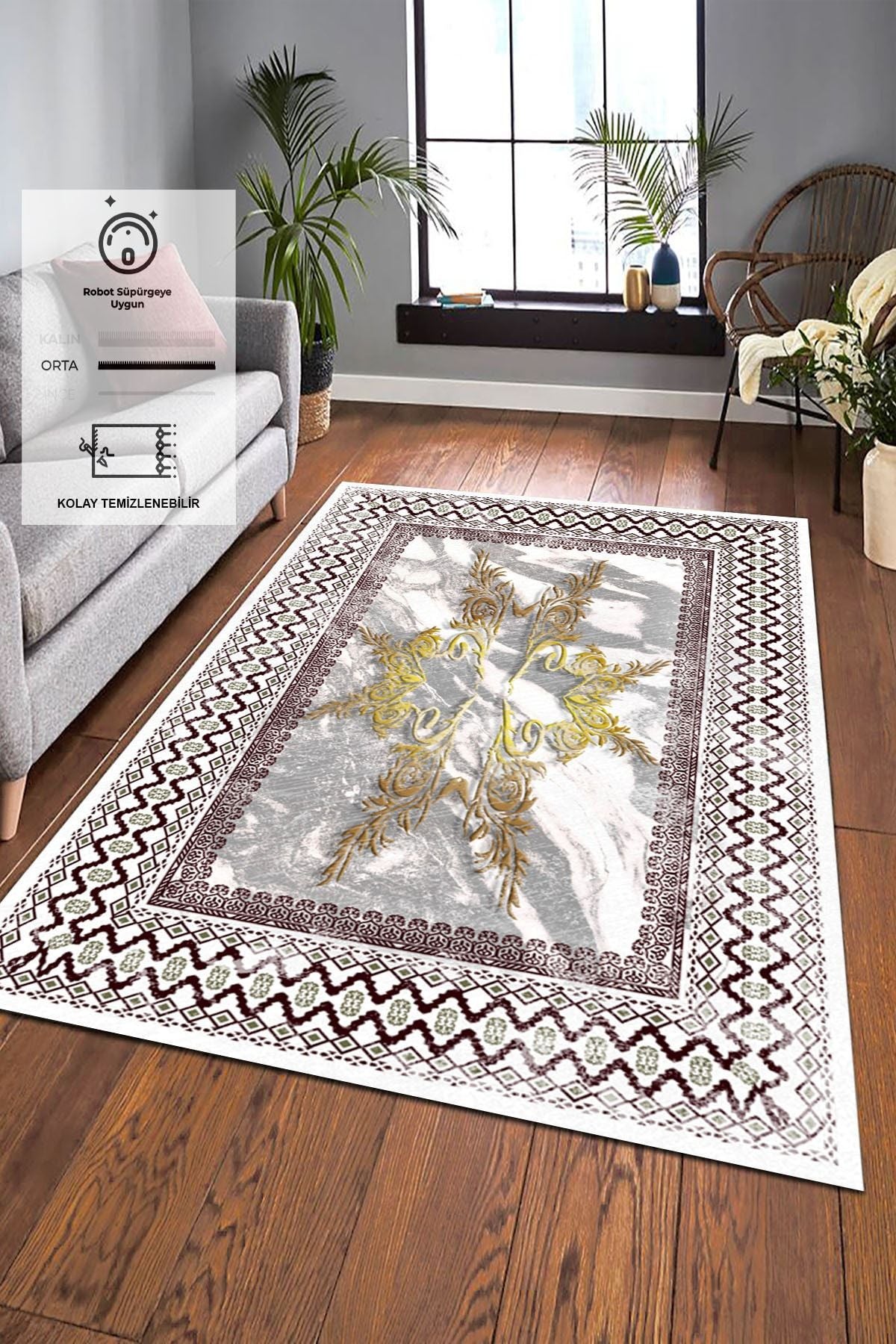 Dijital Baskı Kaymaz Tabanlı Yıkanabilir Salon Halısı Mutfak Halısı Koridor Halısı