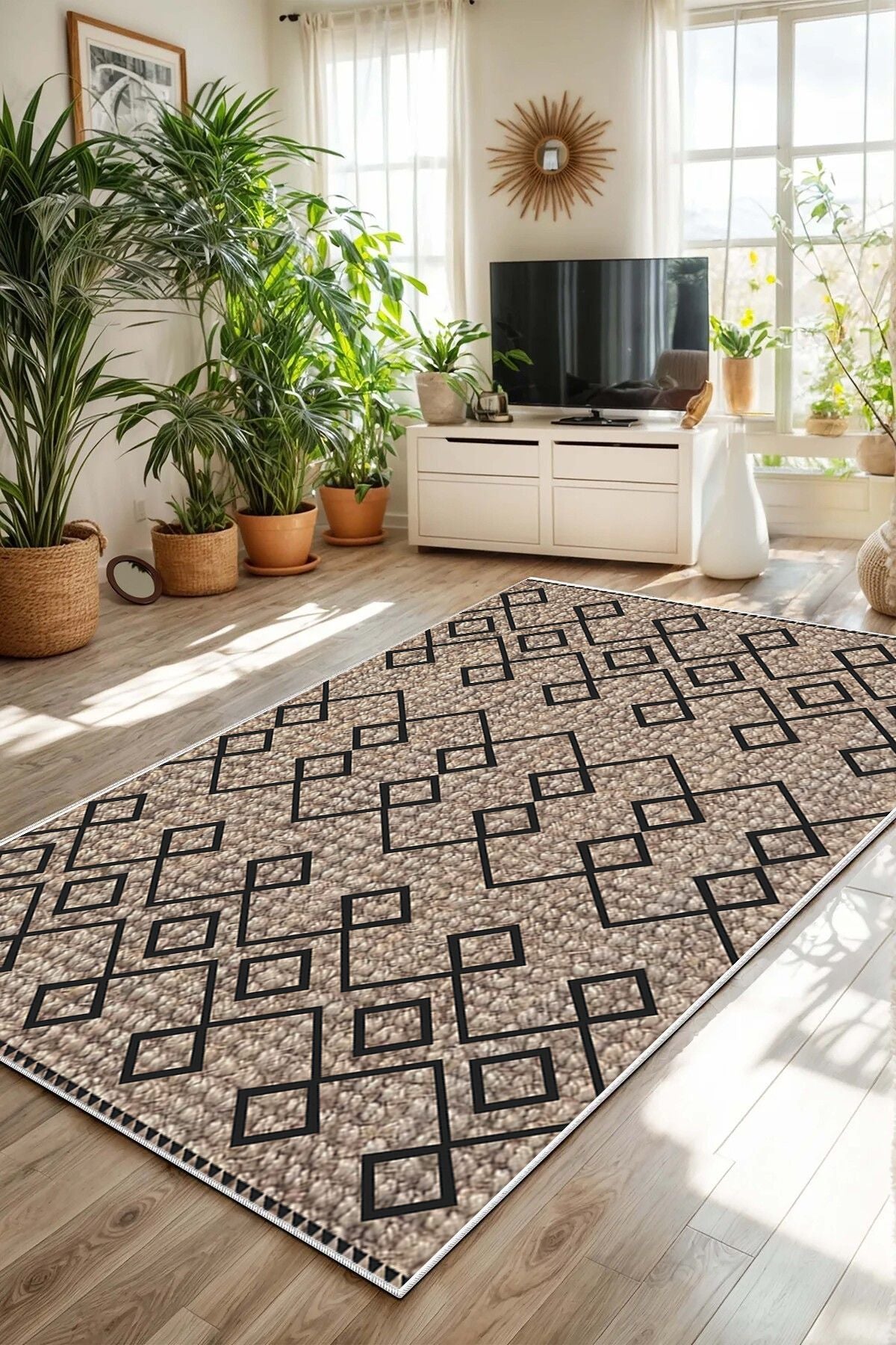 Eco Touch Süngersiz Konspet Tasarım Dijital Baskılı  Salon Halısı Mutfak Halısı