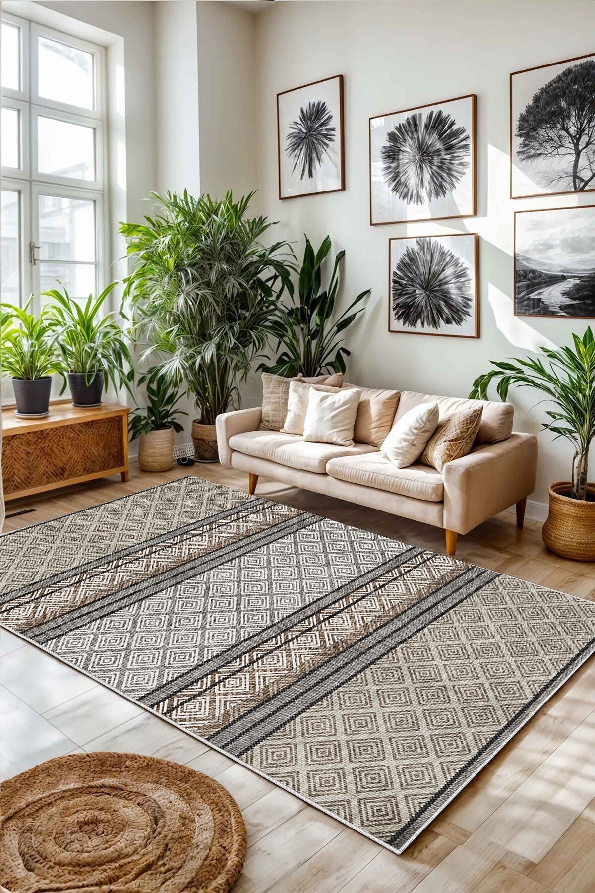 Eco Touch Süngersiz Konspet Tasarım Dijital Baskılı  Salon Halısı Mutfak Halısı