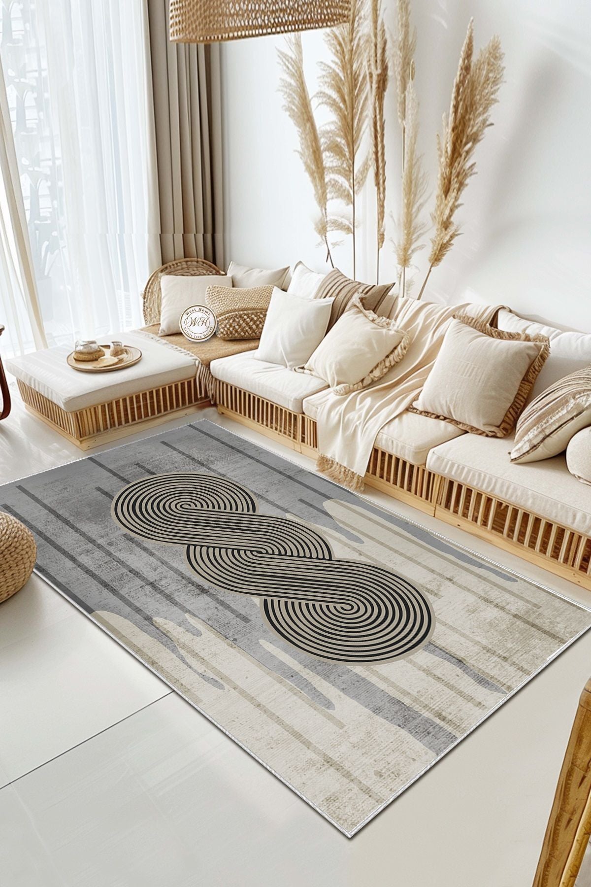 Eco Touch Süngersiz Konspet Tasarım Dijital Baskılı  Salon Halısı Mutfak Halısı