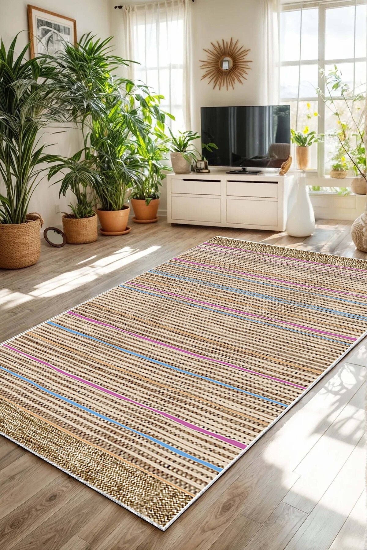 Eco Touch Süngersiz Konspet Tasarım Dijital Baskılı  Salon Halısı Mutfak Halısı