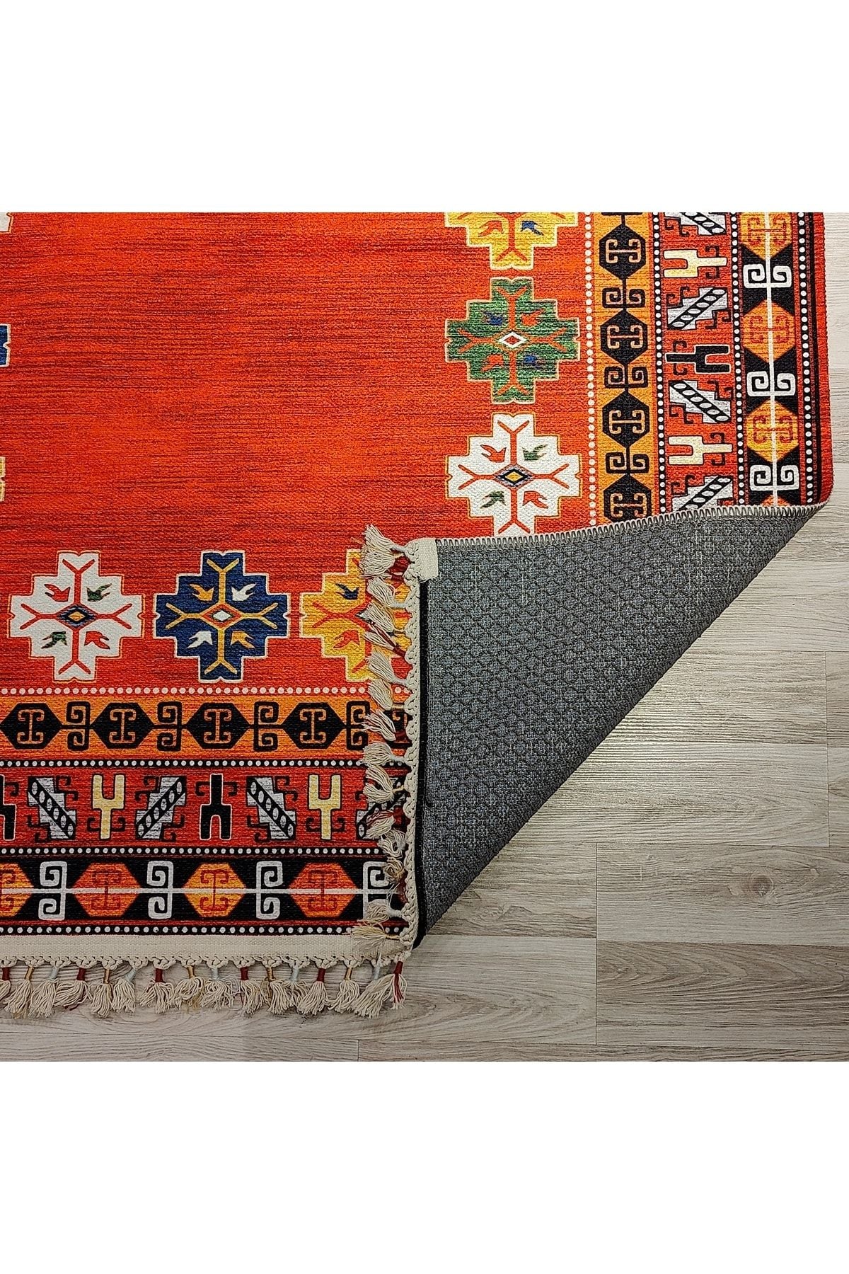 Anatolian Premium Desenli Saçaklı Salon Halısı Şönil Pamuk-polyester Halı