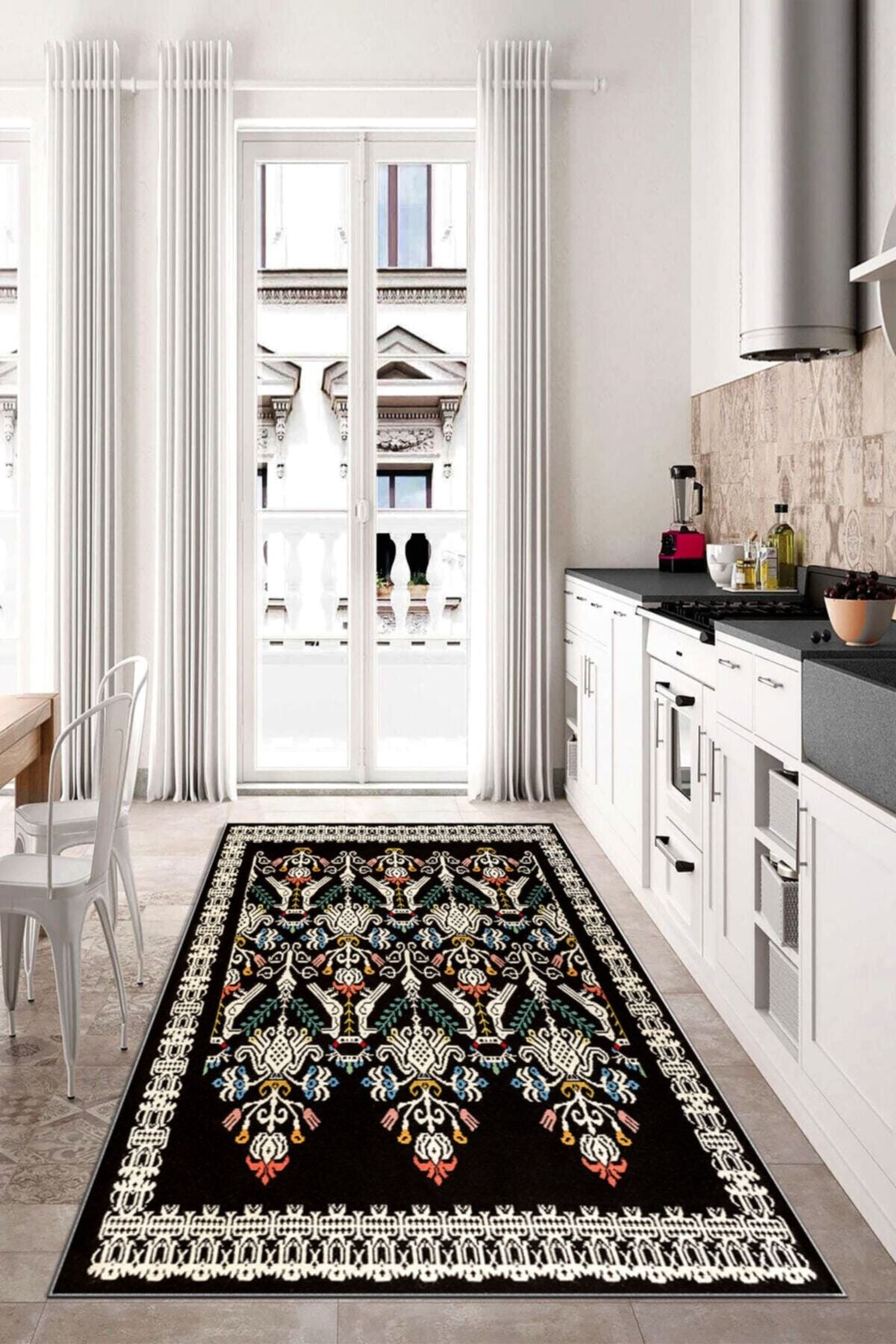 Dijital Baskı Kaymaz Tabanlı Yıkanabilir Salon Halısı Mutfak Halısı Koridor Halısı