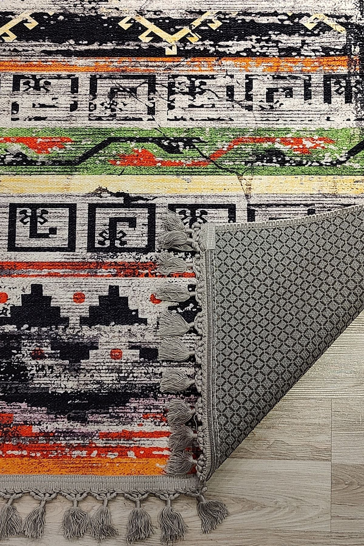 Anatolian Premium Desenli Saçaklı Salon Halısı Şönil Pamuk-polyester Halı