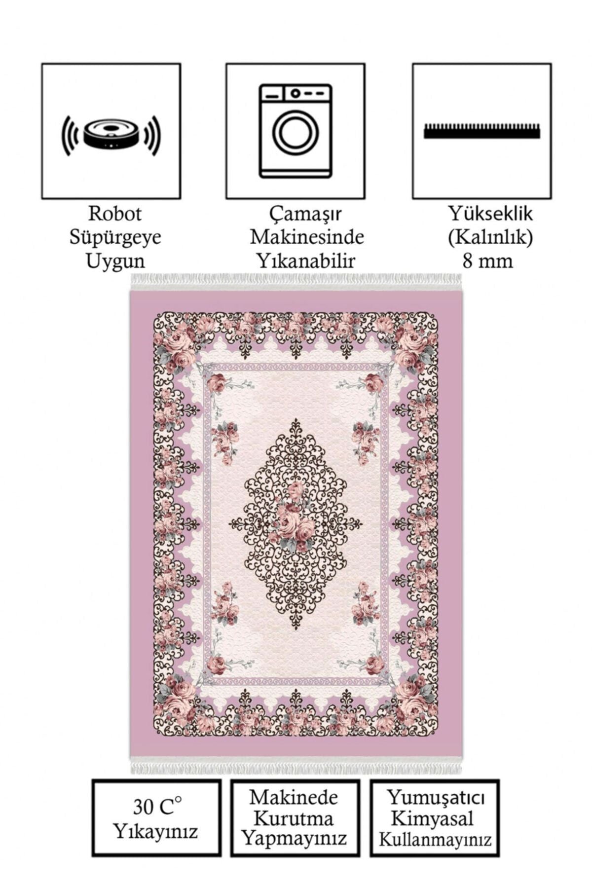 Dijital Baskı Kaymaz Tabanlı Yıkanabilir Salon Halısı Mutfak Halısı Koridor Halısı