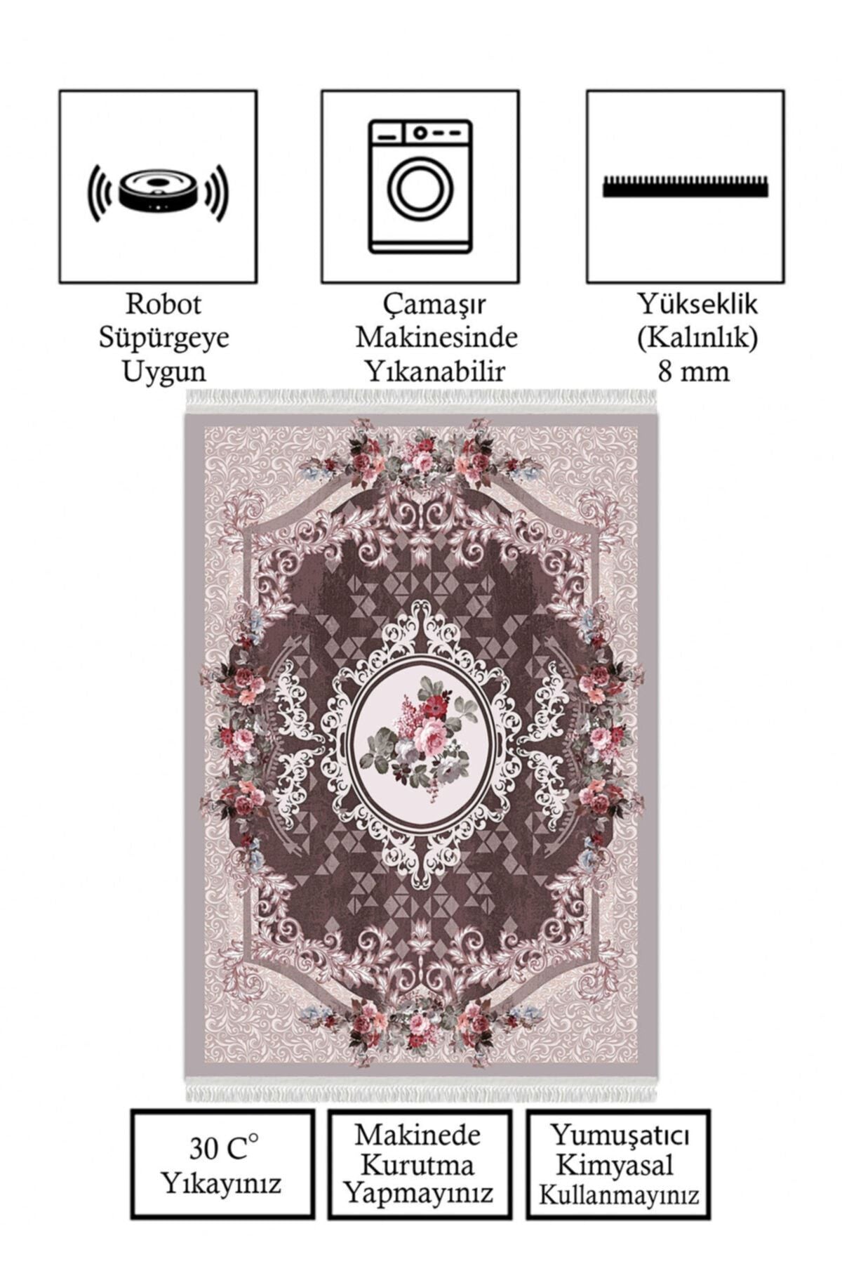 Dijital Baskı Kaymaz Tabanlı Yıkanabilir Salon Halısı Mutfak Halısı Koridor Halısı