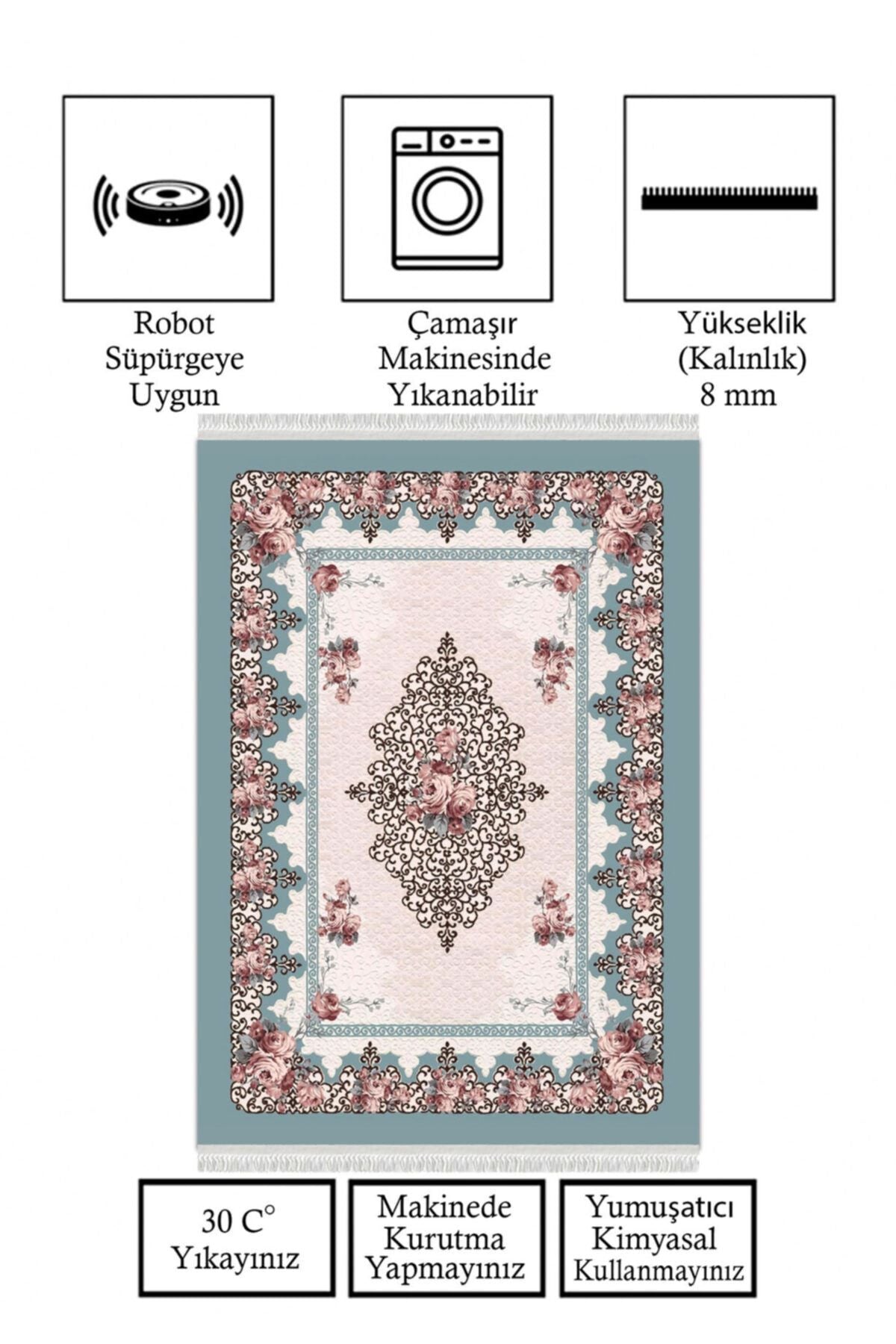 Dijital Baskı Kaymaz Tabanlı Yıkanabilir Salon Halısı Mutfak Halısı Koridor Halısı