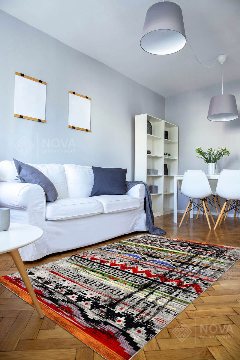 Eva Bambu Dokuma AN0003 Yumuşak Dokuma Taban Renkli Salon Yatak Odası Halısı