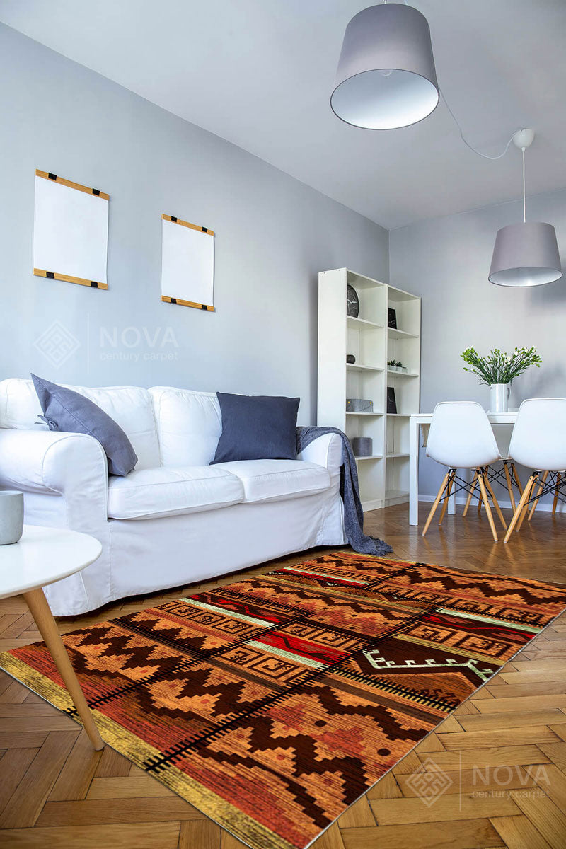 Eva Bambu Dokuma AN0009 Yumuşak Dokuma Taban Renkli Salon Yatak Odası Halısı