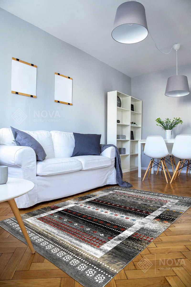 Eva Bambu Dokuma AN0020 Yumuşak Dokuma Taban Renkli Salon Yatak Odası Halısı