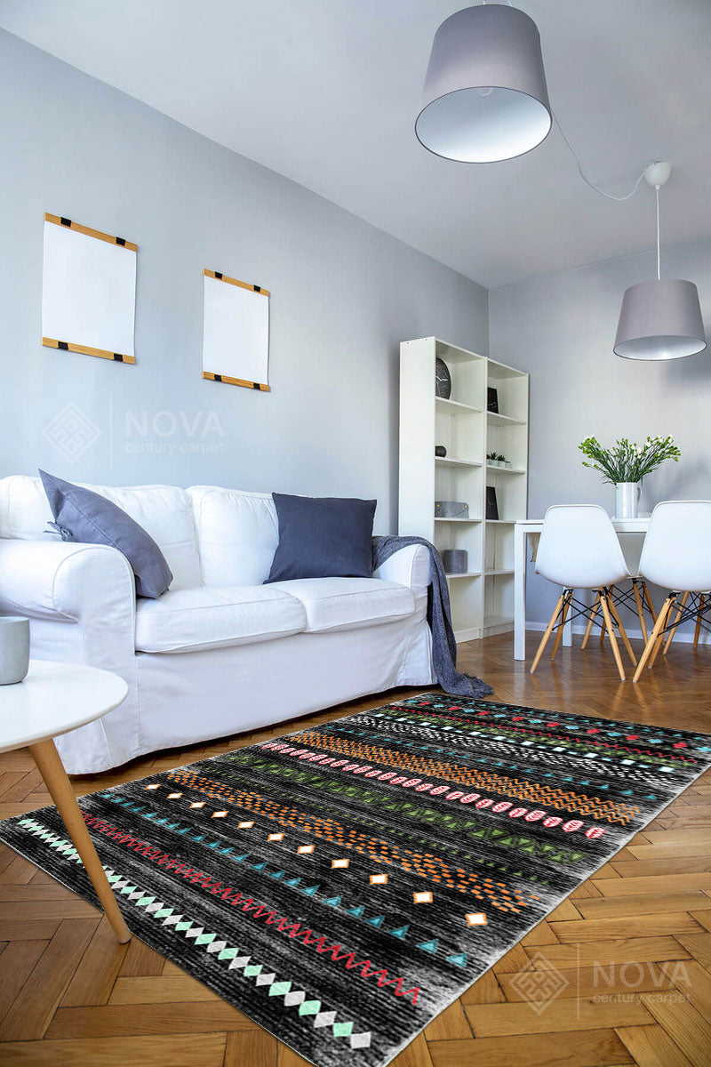 Eva Bambu Dokuma AN0023 Yumuşak Dokuma Taban Renkli Salon Yatak Odası Halısı