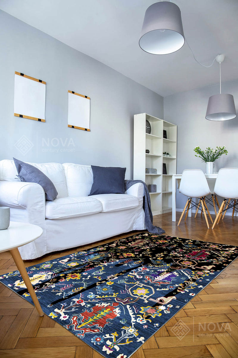 Eva Bambu Dokuma AN0028 Yumuşak Dokuma Taban Renkli Salon Yatak Odası Halısı