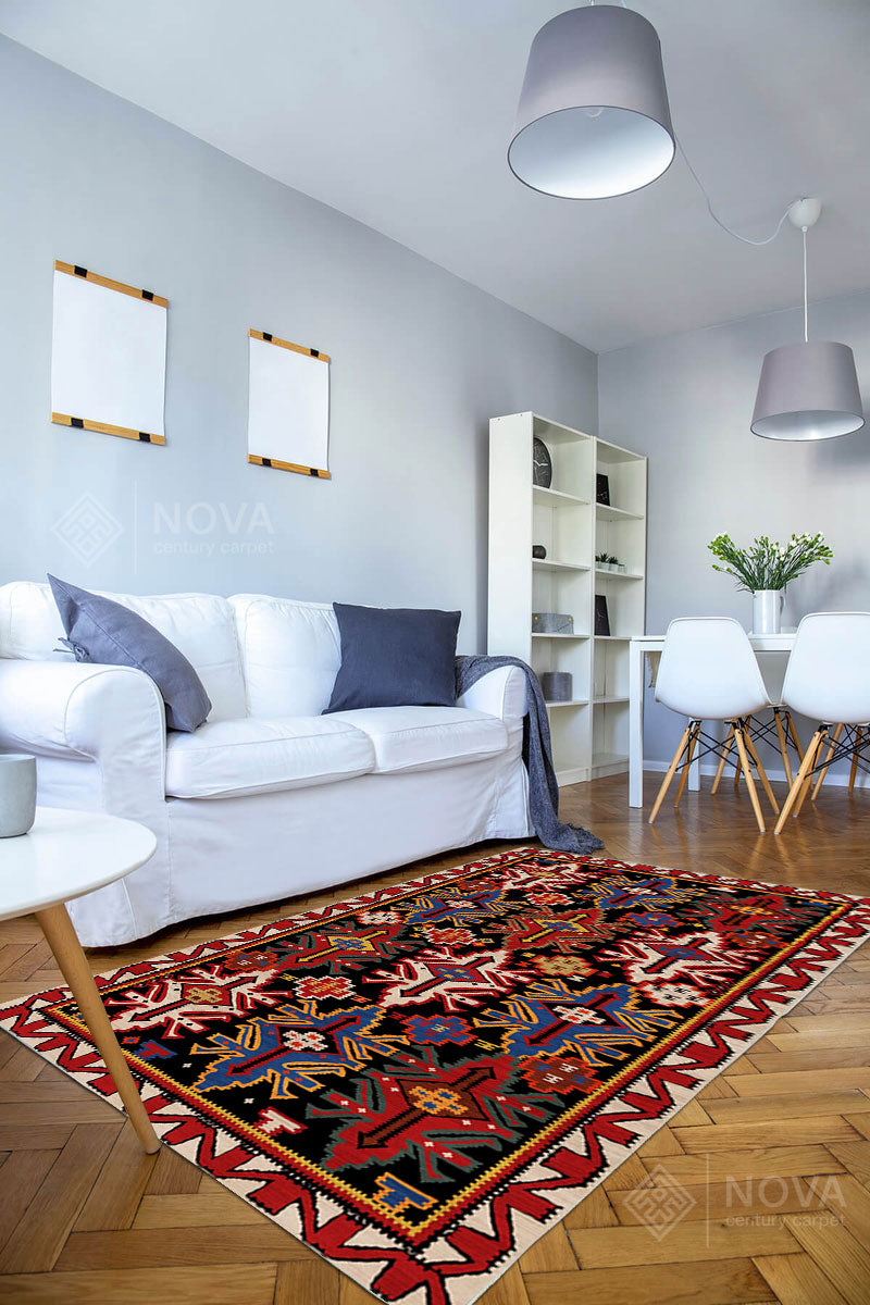 Eva Bambu Dokuma AN0029 Yumuşak Dokuma Taban Renkli Salon Yatak Odası Halısı